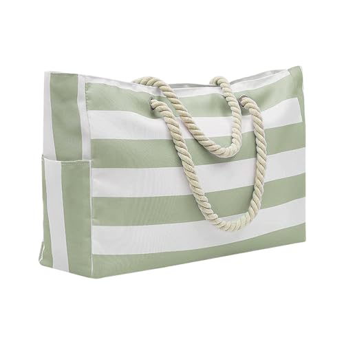 HDGSAFD Borsa da spiaggia in tela impermeabile con grande capacità,