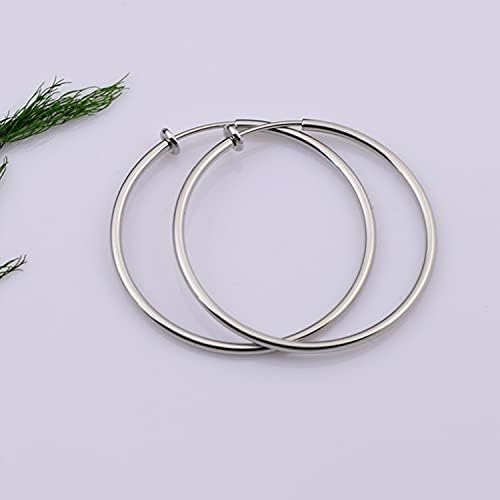 Zeayebsr 6 Pairs Fake Earrings Hoop Non-pierced Nose Ring Spring Hoop Earrings Lip Ear Clip Body Jewelry Multi-sized Steel and Gold Color by Zeayebsr
