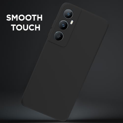Image of Outlouders Back Cover for Realme C65 4G | Camera Protection | Durable Soft Matte Silicone Bumper Case (Black)