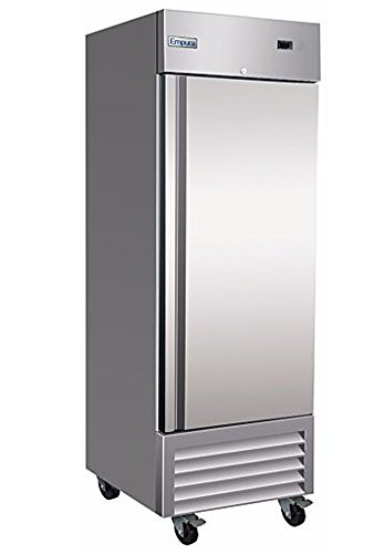 EMPURA 27" Reach-in Freezer with One-Swing Solid Door | Merchandiser Frozen Display Refrigeration for Convinience Grocery Store Buffet | 18.1 Cu. Ft. | 26.8"W x 32.7"D x 82.3"H, Stainless Steel, 115V