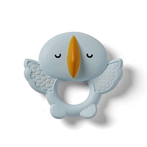 Infantino Squeeze & Teethe Textured Pal Puffin - Soft, Easy to Hold, Made from All-Natural Rubber