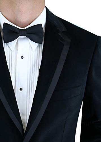 DTI BB Signature Men's Two Button Side-Vent Jacket Black Velvet Tuxedo Suit3