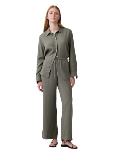 Image of Gap Womens Wide Leg Linen Pull on Pant