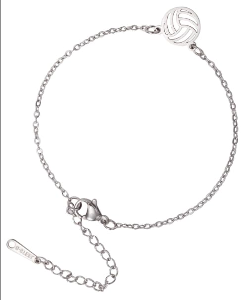Zeayebsr Volleyball-Halskette aus Edelstahl, zarter Volleyball-Anhänger, Armband, Ohrringe, Modeschmuck, Sportkugeln, Volleyball, Volleyball, Haikyuu