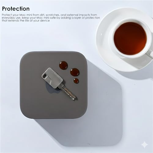 Image of Silicone Cover Compatible with Mac mini M4 / M4 Pro 2024, Dustproof Scratch-Proof Waterproof, Protective case for Mac mini PC (Black Cover with Stand)