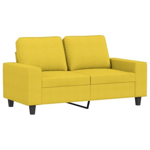 Bucmath Canapé 2 Places Jaune Clair en Tissu Durable 120 cm Large avec Cadre métal Robuste et Mousse rembourrée pour Salon séjour Chambre Bureau Studio...