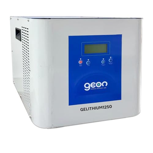 Image of Geon GELITHIUM, 1250 VA Pure Sine Wave Inverter Integrated with 1280Wh Lithium-Ion Battery for Home, Office & Shop, 100 Ah, Long Backup Equivalent of 160 Ah, Smart BMS, 5 yrs Warranty