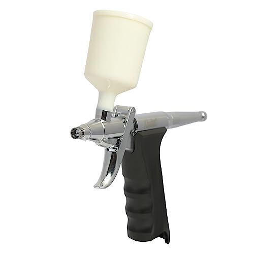 Image of KHAITAN Air Brush K-30 For Statue Painting, Tattoo & Bakery Use Hand Powered With 20 & 40Ml Cup,Silver