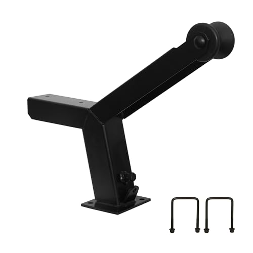 Extreme Max 3006.8785 Adjustable Height Notched Winch Stand with Roller - Black Powder Coat Finish, Hardware Fits 3 W x 4 H Trailer Frames