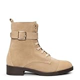 miMaO BELFAST – Botines con cordones de piel BEIGE