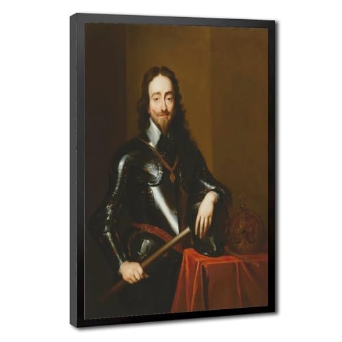 Toile portrait roi Charles I Van Dyck décoration murale salon 40x61
