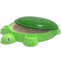 Wee Wonders Turtle Sandbox with Lid for Toddlers 3-5, Sand Box Toys with Cover Suit for Sensory Playsand, Kids Sand Activity Sensory Playset, Summer Beach Indoor Outdoor Toy Gifts Boys Girls