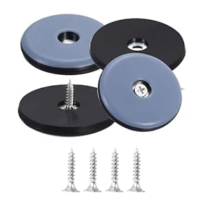 sourcing map 4 Pcs Furniture Slider Pads, 2 Inch(50mm) PTFE Round Screw-on Furniture Glides Sliders with Screw, Chair Leg Floor Protectors for Carpet Hardwood Floors, Blue