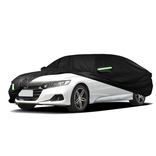 Image of Car Cover Custom Fit for Honda Accord Sedan /Coupe (2001-2023)，All Weather 210T Windproof Car Covers with Windproof Strap and Driver Door Zipper,Sun Snow Rain Dust Protection