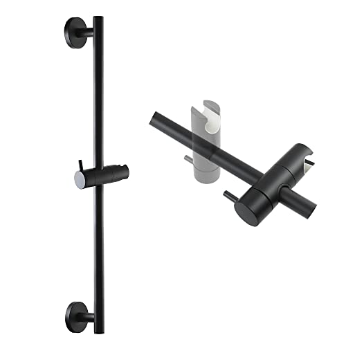 Handheld Shower Slide Bar Wall Mount 26 Inch Hand Shower Slide Bar Adjustable Height Shower Sprayer Slide Bar Bathroom Shower Sliding Bar, Skowll Matte Black #TOP9