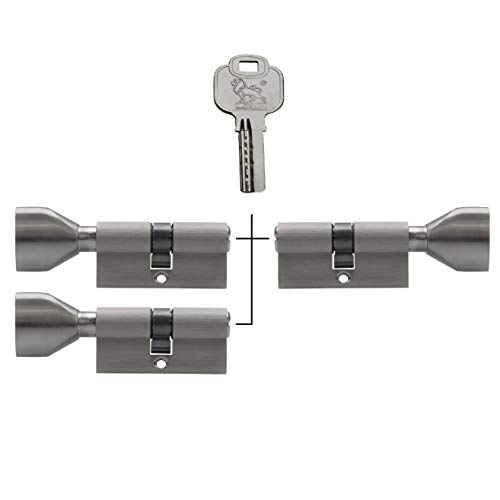 Lot de 3 cylindre à cliquet KSN 60 mm 30/30 avec 15 clés Cover