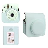 meetikar borsa per fotocamera e 64 tasche album fotografico compatibile con fotocamera istantanea fujifilm instax mini 12 in pelle pu portatile mini 12 con tracolla regolabile e album fotografico,