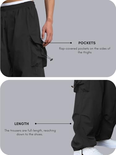 Image of GRECIILOOKS Men's Cargo Pants | 4 Pocket Cotton Cargo Joggers for Men | Loose Fit Stylish Pant with Pockets | Casual Baggy Trousers & Streetwear Lower