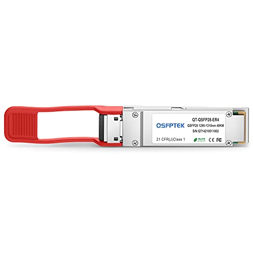 Image of QSFPTEK 40GBASE-ER4 QSFP+ Module, 1310nm 40km DOM LC SMF Optical Transceiver for Juniper QSFP-40G-ER4