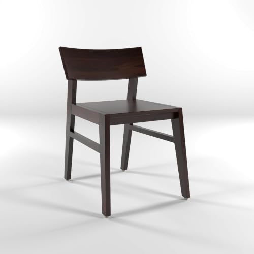 Image of Solid Sheesham Wood Dining Chair Set of 4 | Rosewood Finish Wooden Chairs for Dining Room, Living Room & Office | Comfortable Study & Dining Chairs | Durable Solid Wood Furniture