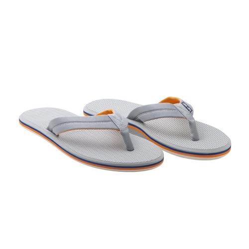 Hari Mari- Dunes- Men's Waterproof Boat Safe Colorful Rubber Flip Flops with Nylon Strap- No Break Ins, Firm Arch Support, Antimicrobial, and Floats in Water