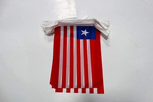 AZ FLAG Liberia Bunting Flag, 20 Ft Garland with 20 Small Liberian Flags 8'' x 6'', 100% Polyester String Pennant, 6 meters