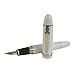 Zoohot Jinhao 159 White Fountain Pens Heavy Big Pen Gold Trim and 3 Ink converters