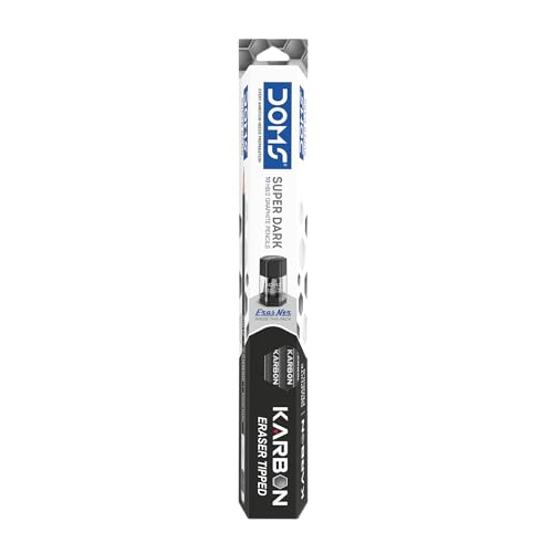 Image of Doms Black Dooms Karbon R /T Super Dark Pencil Pack Of 10 With Erasner (Sharpner+Eraser)