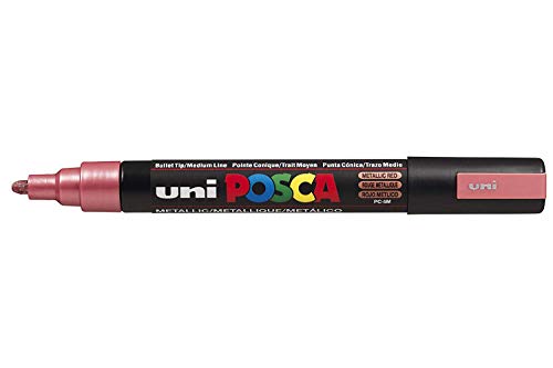 UNI-BALL-POSCA PC- 5 m-Rouge métallisé-stylo
