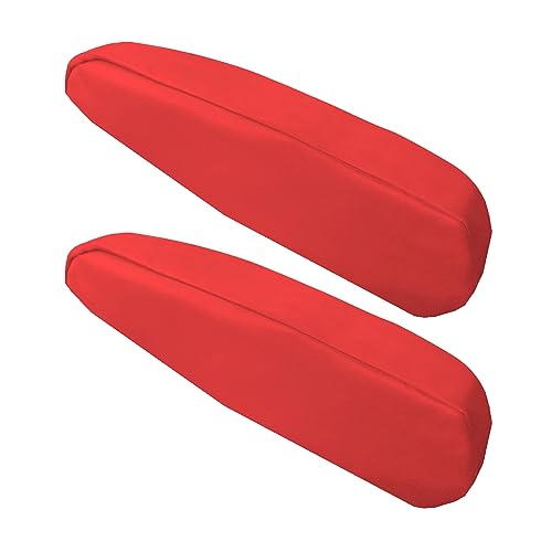 Image of FH Group Premium Faux Leather Armrest Cover Semi-Universal Fit, One Pair, Set of 2 Red