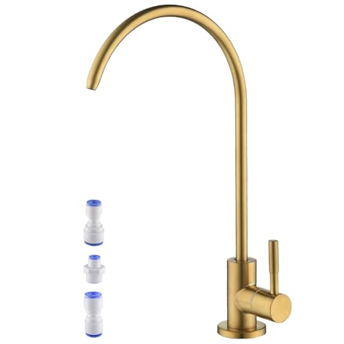 llave de agua filtrado por ósmosis inversa de bronce cepillado, PargaDeco R.O. llave de filtro de agua para fregadero de cocina, sistema de filtro de agua, llave de agua potable...