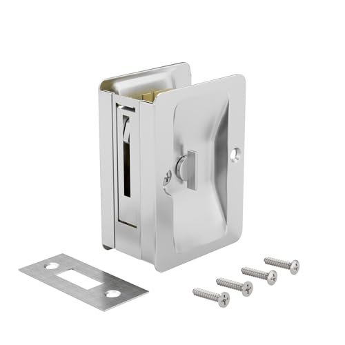 Image of Richelieu Onward Privacy Pocket Door Pull, Rectangular, Brushed Chrome