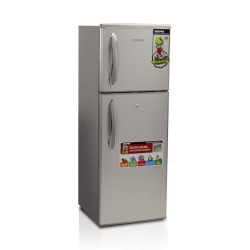 جيباس ثلاجة ببابين سعة 132 لتر مع خاصية اذابة الجليد الاوتوماتيكية | رقم الموديل GRF1857WPN ضمان لمدة عامين رمادي