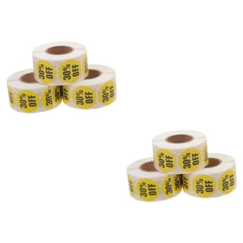 VILLCASE Sets Supermarket Label Tags Scratch Off Stickers Circle Decals Retail Store Stickers Rolls