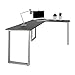 Produktbild hjh OFFICE 830082 Eckschreibtisch 165x120 cm WORKSPACE Basic I Graphit/Silber Schreibtisch in L-Form mit Stahl-Gestell