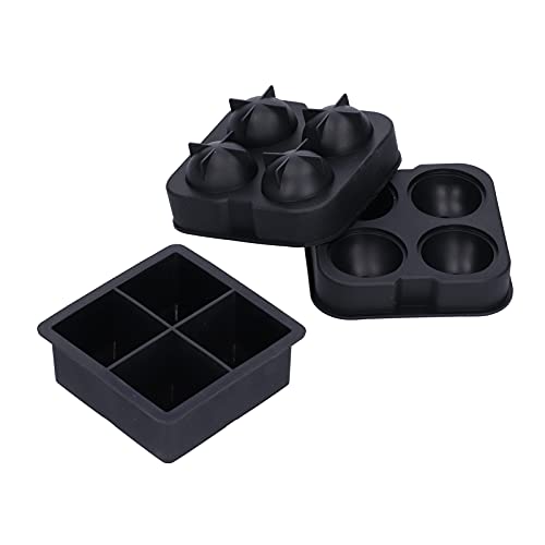 Molde de Hielo Silicona 2 Piezas 4 Rejillas Negro miniatura 4