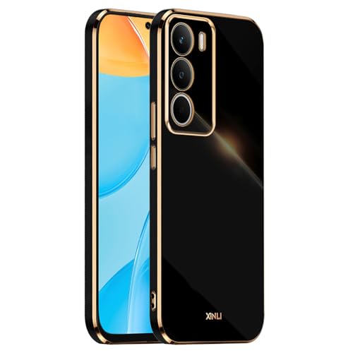 EASSGU [Electroplated frame Phone Case for Realme C71 / Realme P3 Lite (6.67" Inches), Soft TPU Silicone Color Protective Cover - Black