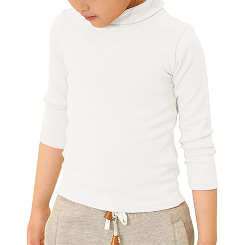 Betadog Unisex Baby Boys Girls Warm Knit Sweater Pullover Long Sleeve Soft Turtleneck High Neck Solid (White, 3-4 Years)4