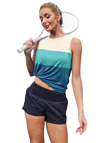 Image of Womens Workout Tank Tops Lightweight Sleeveless Shirts for Women Loose Fit Tops for Athletic Running Tennis Yoga