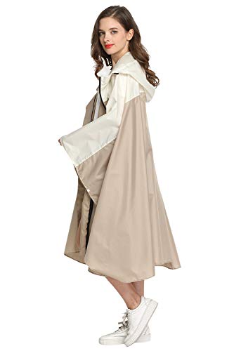 Image of Rain Poncho Hooded Waterproof Raincoat Jacket for Adults with Zipper