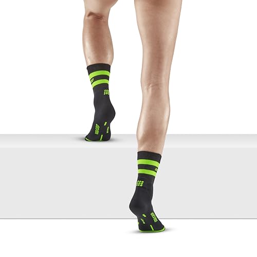 CEP Womens Hiking Compression Socks, 80's Pattern, Mid Cut Crew3