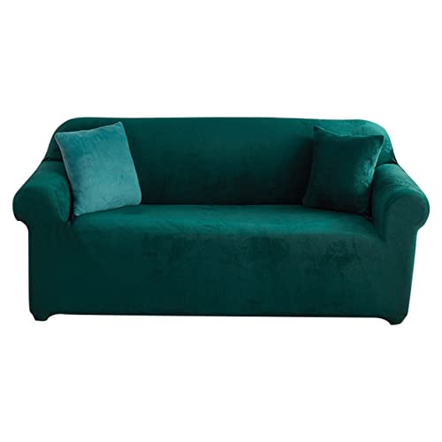 Housse de canapé extensible vert foncé 1 place 90-140 cm - 2