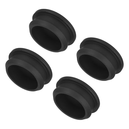 Image of MECCANIXITY Silicone Snap in Locking Hole Plugs,Rubber Panel Seal Cover Flush Type Panel Round for Kitchen Rubber Bulkheads Waterproof Sealing Plugs 36.6mm /1.44 Inch Diameter Black,Pack of 4