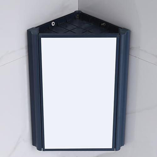 Botiquín de baño Triangular de Pared con Puerta de Espejo, de Aluminio con Espejo, para baño, lavandería, Cocina (Color Azul)