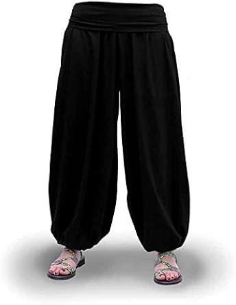 Savari Pantalones Bombachos Aladin Harem Yoga Comodos Anchos Holgados Unisex Lisos Negro Blanco Marino Gris Vino Tallas Grandes 2XL 3XL