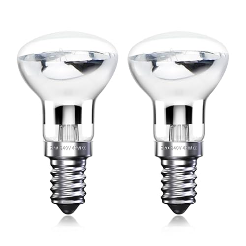 Klarlight 42W E14 Ampoule Lampe à Lave (40,Watts), Culot Edison Miniature (SES), Réflecteur, Blanc Chaud 2800K, Économe en Énergie, Dimmable (2 Pièces)
