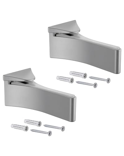 Gedotec Design shelf bracket - metal wall shelf - silver anodized, 2 pieces