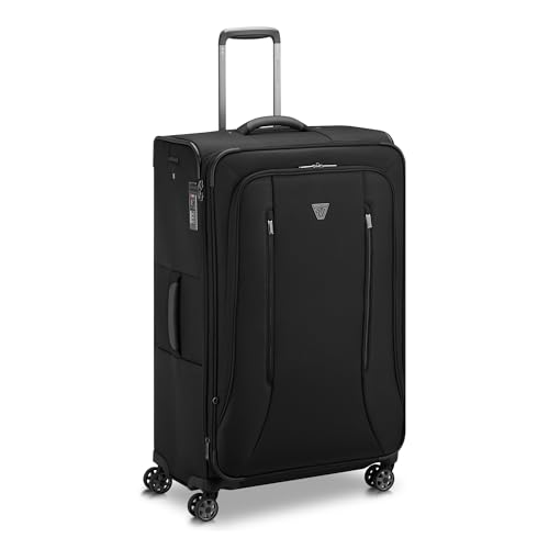 RONCATO CITY 3.0 Maleta blanda Trolley Expandible con cremallera y con sistema de cierre TSA, Negro , Grande