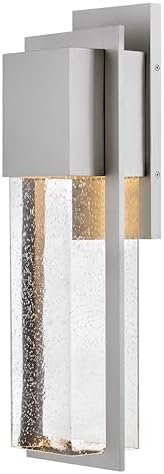 Lark Alex 25.5" Outdoor Wall Mount Lantern, Clear Seedy Glass, Anti-Fading, Dark Sky Compliant, Antique Brushed Aluminum Finish