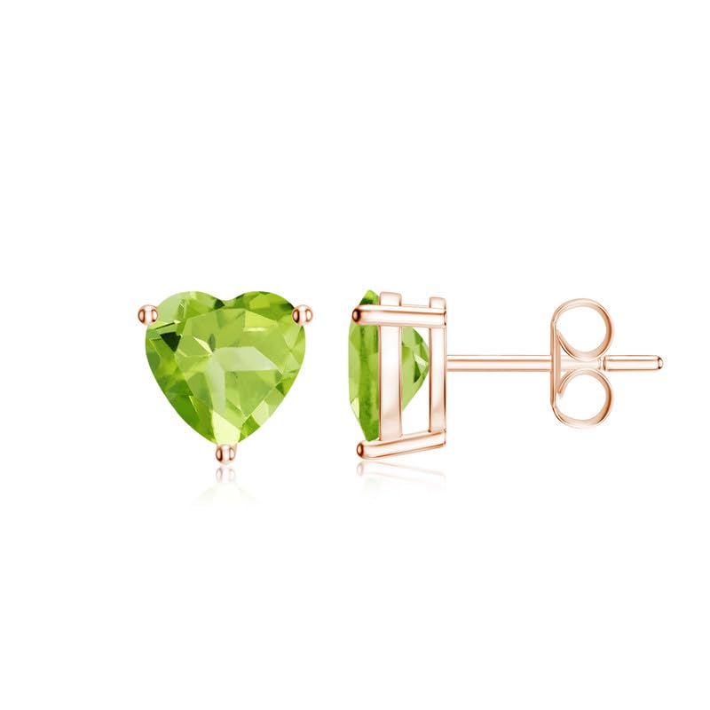 Image of Goldhartz Sterling Silver Genuine, Created or Simulated Birthstone Gemstone 7mm Heart Stud Earrings